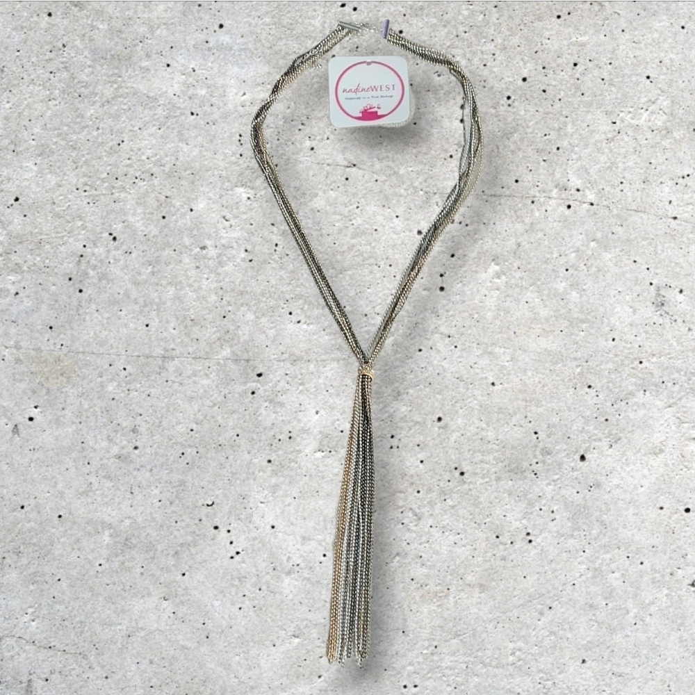 Nwt Nadinewest Tri Colored Tassel Necklace 23 10$